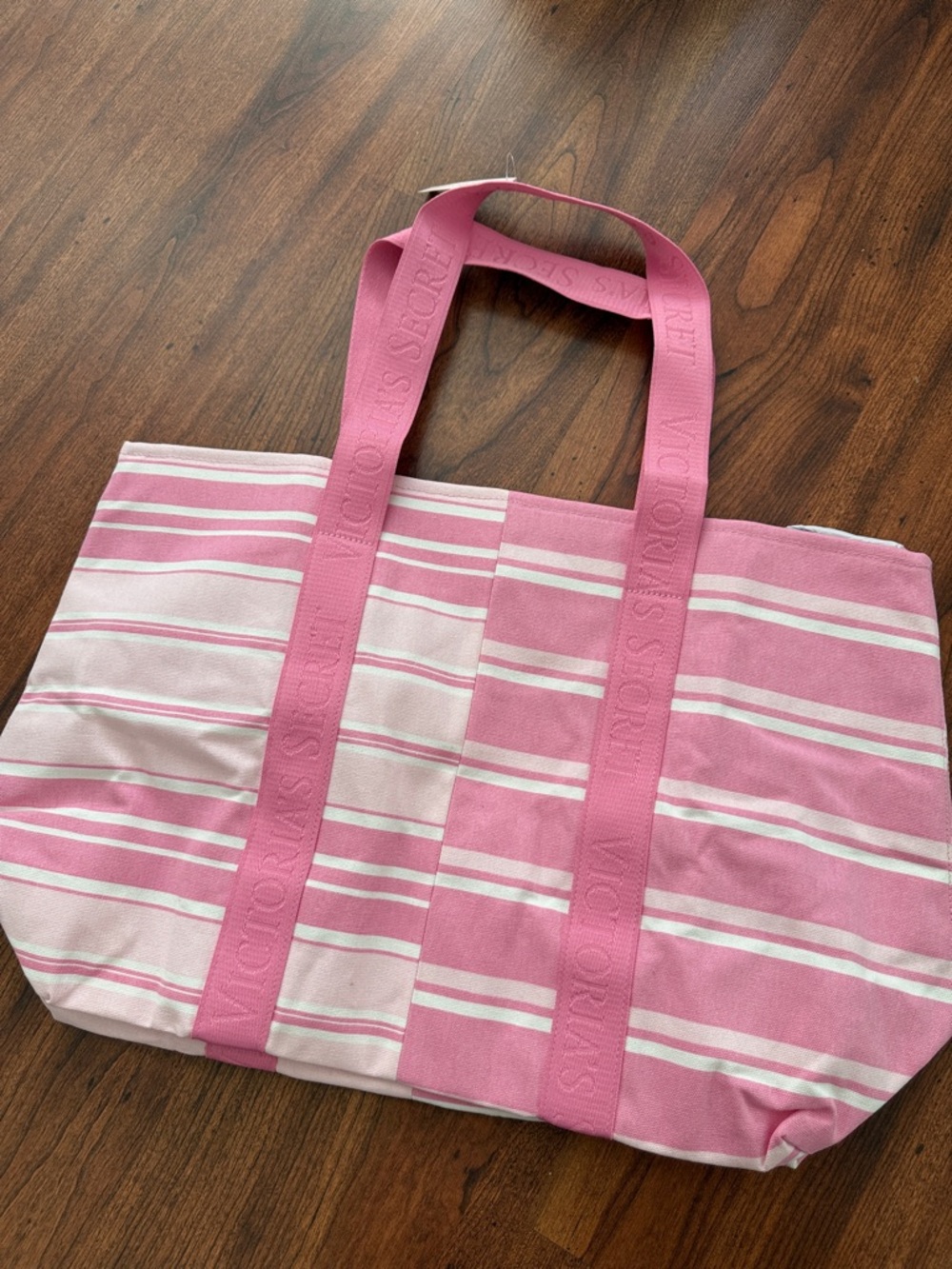 Victoria's Secret Pink & White Striped Tote